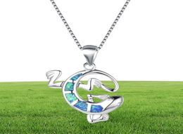 Fine Jewellery High Quality Blue Opal Gecko Pendant Pure In Solid 925 Sterling Silver necklace For Gift4737337