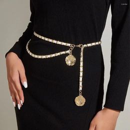 Belts Flower Pendant Waist Chain Fashion Jeans Adjustable Belt Punk Dress Suit Metal Women 2024