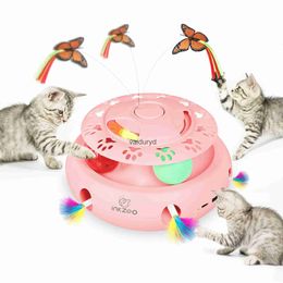 Cat Toys INKZOO 4-in-1 Interactive Cat Toys for Indoor Cats Automatic 6 Holes Mice Whack-A-Mole Fluttering Butterfly Track Balls USBvaiduryd