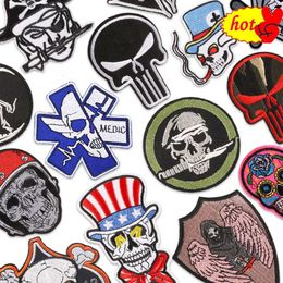 Punk Patch Tactical Military for Clothing Iron on Jackets Outdoor Medic Dog Skull Rock Embroidery Sew Designer Mochila Hat Badge