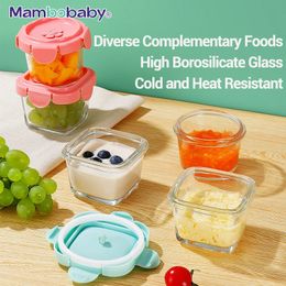 Baby Complementary Feeding Food Container With Sealing Cap AFree Glass Jar Portable Storage Mambobaby Store Box 240111