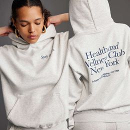 Sporty & Rich New Niche Designer Hoodie Sweatshirt Simple Classic Hot Letter Print Cotton Loose Pullover Jumper Women Casual Versatile Hooded Sweater Trend Tops 614