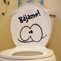 Novelty Creative Funny Toilet Seat Decals Bathroom Decor Spanish Stickers Wall Mural Art Decoration 240111