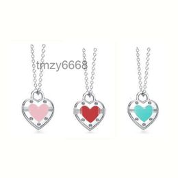Classic Version Sterling Sier Ti's Fashion High Heart Necklace Pendant Rivet Love Designer Jewelrys Birthday Christmas Gift GA2E