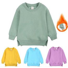 Pullover Kids Clothes Boys Girls Hoodies Pullovers 2023 Korean Baby Winter Autumn Thicken Fleece Pullovers Sweatshirt Children's ClothingL2401