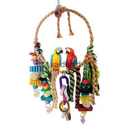 Other Bird Supplies 1PC Parrot Bird Toy Cage Colorful Hanging Swings Parrot Cotton Rope Playstand Climbing Toys Bird Suppliesvaiduryd