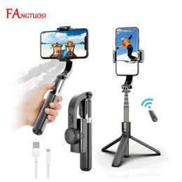 FANGTUOSI Bluetooth Handheld Gimbal Stabiliser Mobile Phone Selfie Stick Holder AdjustablePortable For Smartphone Live 240111