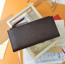 TOP Fashion leather designer wallets purse mens womens clutch Highs quality flower letter zipper coin purses ladies card holder original box double bag style