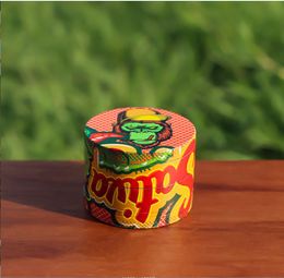 Smoking Pipes 50mm zinc alloy cigarette grinder cartoon print full package Colour printing display box