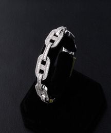 Miami 14mm Prong Setting Cuban Link Chain Baguette Bracelet Iced Out Cubic Zirconia Bangle Hip hop Jewelry5590500