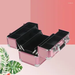 Cosmetic Bags Large-capacity Aluminium Alloy Case Embroidery Nail Multi-layer Portable Semi-permanent Makeup Tool Box