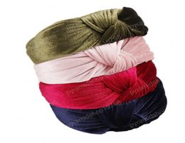 Bohemia Hairbands Top Knot Turban Velvet Elastic Hair Head Hoop Bands Accessories Headband for Women Girls headdress1352915