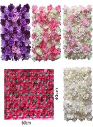 3D 40x60cm DIY Silk Artificial Rose Flower Wall for Home Decoration Baby Shower Backdrops Wedding Background Salon Hair Decor4322054