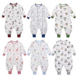 Summer Baby Sleeping Bags Long Detachable Sleeve Split Leg Sleep Boys Girls Sack Sleepers Kids Pyjamas 240111