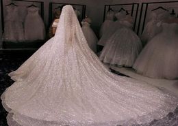 Bridal Veils Bling 3M5M Long Cathedral Wedding Veil One Layer White Champagne With Comb Party Luxury4760534