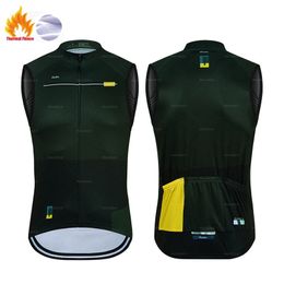 Winter Thermal Fleece Cycling Vest Sleeveless Cycling Vest Men Bicycle Warm Vest Road Bike Tops Warm Cycling Jersey 240112
