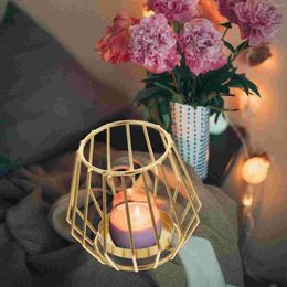 Candle Holders Wrought Iron Candlestick Decoration Geometric Holder Ornaments Hollow Tealight Tabletop Modern Style