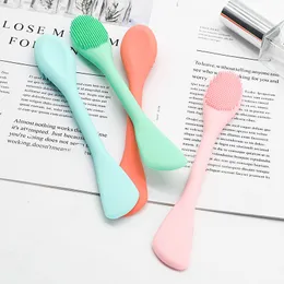 Wholesale Double Head Face Cleaning Tools 2 in 1 Face Washing Massage Brush Silicone Mask Mud Brushes