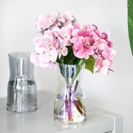 Vases Simple Electroplated Fantasy Glass Transparent Aquatic Flower Vase Electric Furnace Firing Crafts Home Decoration