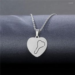 Pendant Necklaces High Quality Hiphop Chains Punk Stainless Steel Padlock Key Necklace Women Rock Heart Lock With For Jewelry