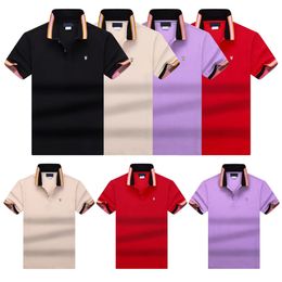 Mens Polo Shirt Fashion Men's T-shirt Luxury Polo Collar Breathable Top Summer Business Shirt Black and White Asian size M--XXXL ERTW1