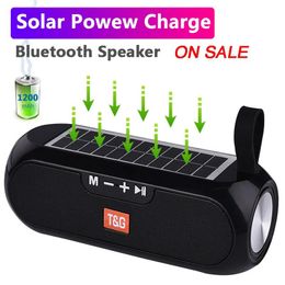 Speakers ON SALE Powerful Speaker With Solar Plate Bluetoothcompatible Stereo Music Box Power Bank Boombox USB AUX FM Radio TG182