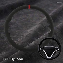 Steering Wheel Covers Customised Car Streeing Cover For Veloster 2011-2024 Suede Braid Non-slip