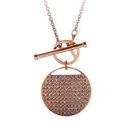 Swarovskis Necklace Designer Women Top Quality Pendant Necklaces Rose Gold T-Buckle Racquet Necklace For Women Element Crystal Round Racquet Collar Chain For Women