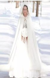 2018 new Warm cheap Bridal Cape Winter Fur Women Jacket Bridal Christmas Floor Length Cloaks custom made Long Party Wedding Coat1152620