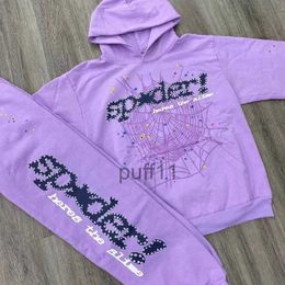 Men's Hoodies Sweatshirts Purple Sp5der 555555 Pullover Men Women Young Thug Spider Web Star KDO2