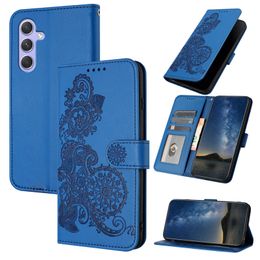 Cases For Samsung S24 Plus Ultra A05 A05S A15 A35 A55 Xiaomi 14 Pro Redmi 13C K70 K70E Leather Wallet Datura Flower Mandala Floral ID Card Slot Flip Cover Holder Pouch