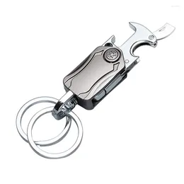 Keychains Creative Key Chain Bottle Opener Alloy Metal Waist Hanging Multifunctional Decompression Fingertip Gyro Toy Men Gifts