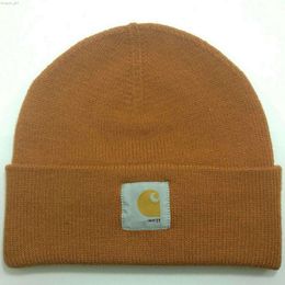 Carhartt's Trendy Brand Cold Hat with A Large Head Circumference for Slimming 23 Winter New Vintage Workwear Knitted Hat, American Style 713