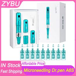 New Dr.pen Ultima A6S Microneedling Pen Micro Needle Roller Electric Wireless Derma Auto Pen Skin Care Beauty Tool With 2pcs Cartridges Meso Therapy Dermapen