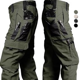 Брюки в стиле милитари для мужчин, тактические брюки-карго, большие водонепроницаемые брюки из рипстопа с несколькими карманами, армейские тренировочные брюки, брендовые бегуны 240111