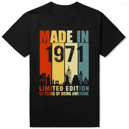 Men's T Shirts Made In 1971 Limited Edition 53 Years Of Being Awesome Graphic Streetwear Short Sleeve Birthday Gifts T-shirt Men