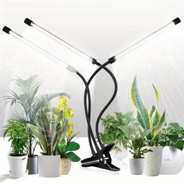 3pcs, Plant Grow Light, Full Spectrum Clip-on Plant Lamp With White Yllow Warm White For Indoor Plants Growing, Dimmable Brightness & 3 Light Modes, Auto On/Off Timing