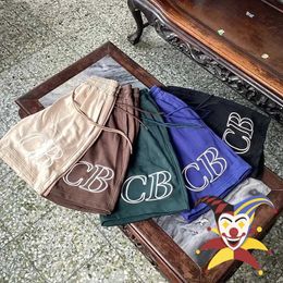 Men's Shorts Cole Buxton Embroidery CB Breeches Men Women Drawstring Khaki Brown Green CB Shorts With Tags T240112