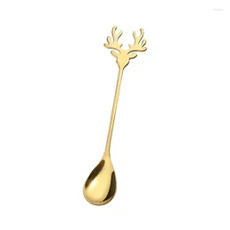 Coffee Scoops Stainless Steel Elk Spoon Christmas Tea Scoop Household Cafe Coffeeware Event Party Tabletop Decoration Accessories