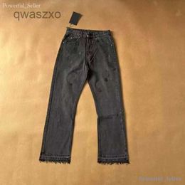 Men's Pants Jean Designer Purple Jeans Make Old Washed Chrome Straight Trousers Heart Prints Women Men Long Style 8186