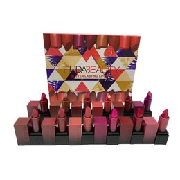 Sets 12 Pearlescent Lipstick Set Silky Gloss Purple Red Waterproof Longlasting Moisturizing Glitter Lipsticks Lip Makeup Palette