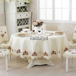 Table Cloth Table Cloth Round Table Beige Europe Garden Embroidered Dining Table Cover TableCloth Cabinet Elegant Dust Cover Home Decorationvaiduryd