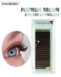False Eyelashes Brown Individual Eyelash Extension Makeup Mix 715mm 20 Lines High Quality Soft Natural Synthetic Mink Fake Lashes1383643