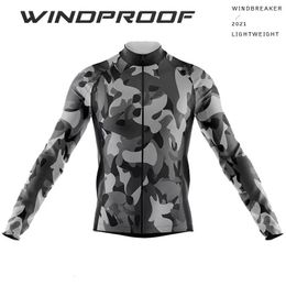 Camouflage Unisex Windbreaker Windproof Cycling Clothing Winter Long Sleeves Bicycle Jacket Mountain Bike Riding Wind Coat 240112
