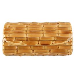 Nilerun Brand Fashion Vintage Retro Hard Wood Rattan Straw Evening Purse Wallet Unique Handmade Natural Bamboo Root Clutch Bag 240111