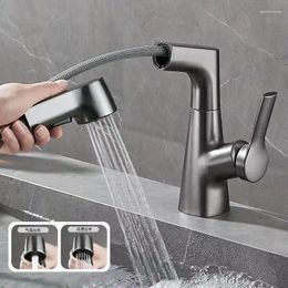 Bathroom Sink Faucets Gray Pull-out Type Lifting Faucet And Cold Basin Copper Toilet