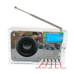 Radio Rechargeable DIY Electronic Kit DSP FM Radio Receiver Module 76108MHz DIY Radio Speaker Kit Frequency Modification LCD Display