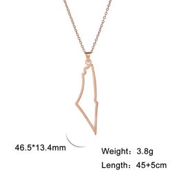Designer Necklace Israel Map Pendant Necklace For Women Men 14K Yellow Gold Colour Neck Chains Country Geography Jewellery Cross Necklace H 8275