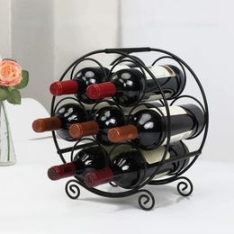 European Style 7 bottles of metal wrought iron Art wine rack Fashion simple detachable freestanding Champagne Family R 240111