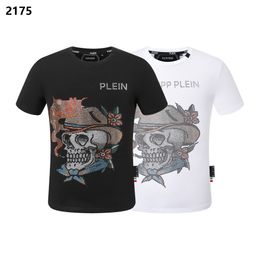 PLEIN BEAR T SHIRT Mens Designer Tshirts Brand Clothing Rhinestone PP Skulls Men T-SHIRT ROUND NECK SS SKULL Hip Hop Tshirt Top Tees 16805